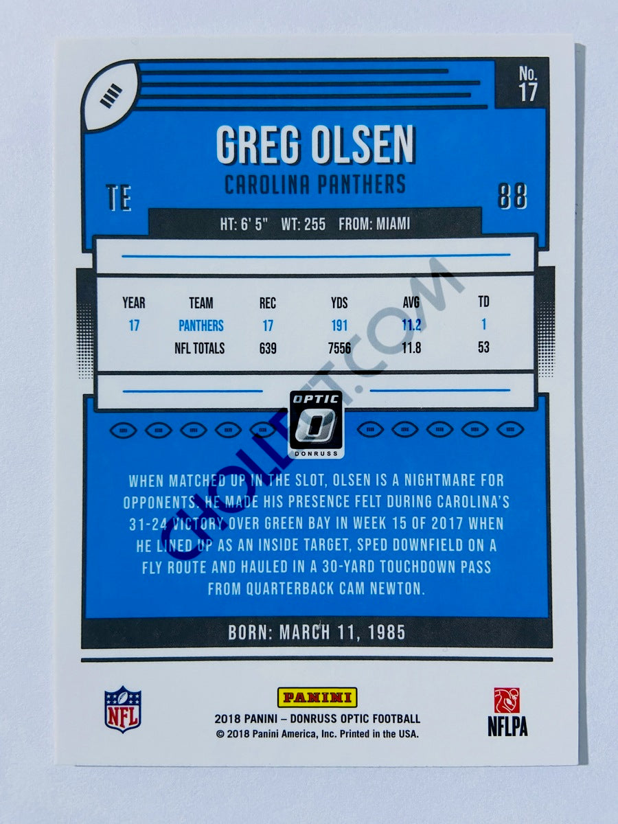 Greg Olsen - Carolina Panthers 2018 Panini Donruss Optic #17