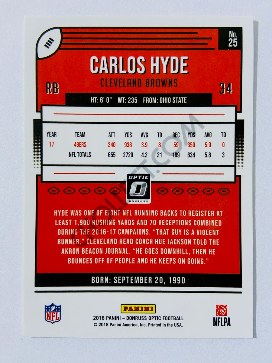 Carlos Hyde - Cleveland Browns 2018 Panini Donruss Optic #25