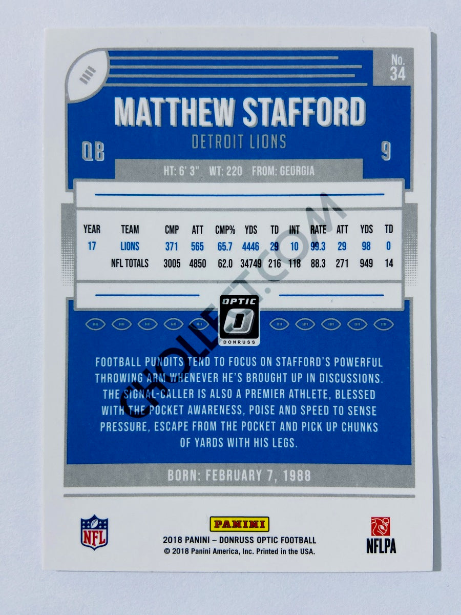 Matthew Stafford - Detroit Lions 2018 Panini Donruss Optic #34