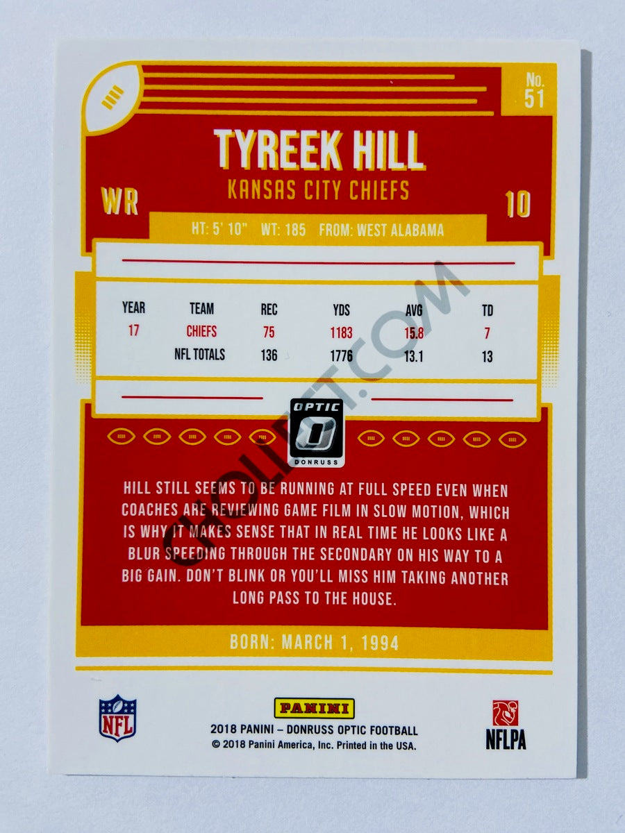 Tyreek Hill - Kansas City Chiefs 2018 Panini Donruss Optic #51