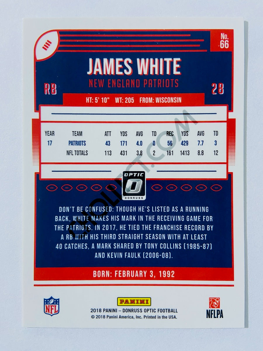 James White - New England Patriots 2018 Panini Donruss Optic #66