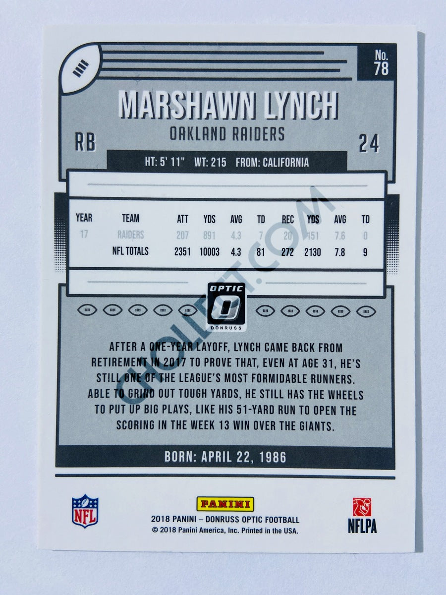 Marshawn Lynch - Oakland Raiders 2018 Panini Donruss Optic #78