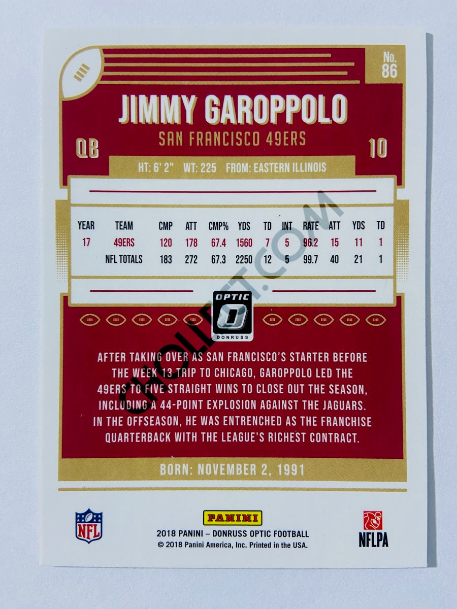 Jimmy Garoppolo - San Francisco 49ers 2018 Panini Donruss Optic #86