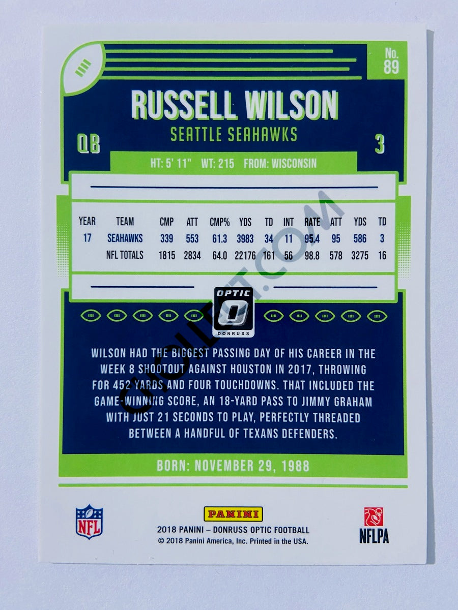 Russell Wilson - Seattle Seahawks 2018 Panini Donruss Optic #89