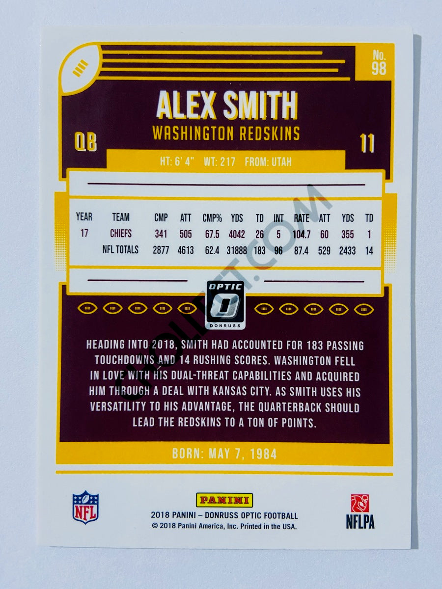 Alex Smith - Washington Redskins 2018 Panini Donruss Optic #98