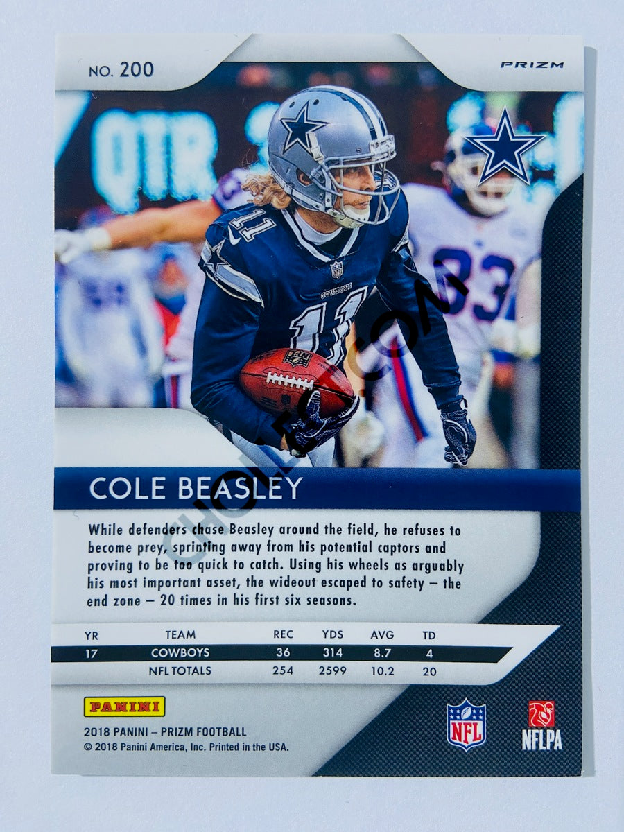 Cole Beasley - Dallas Cowboys 2018 Panini Prizm Blue Laser Prizm Parallel #200