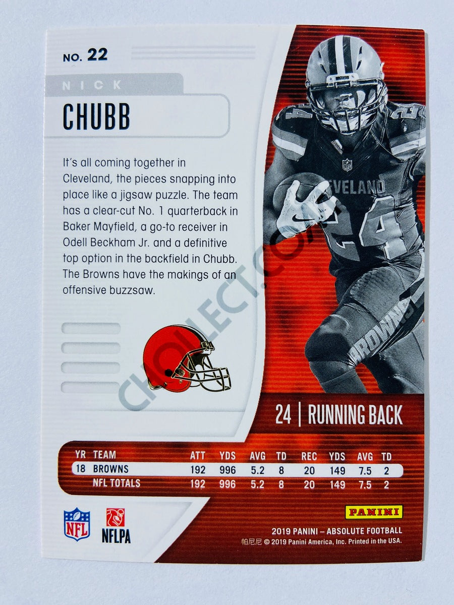 Nick Chubb - Cleveland Browns 2019-20 Panini Absolute #22