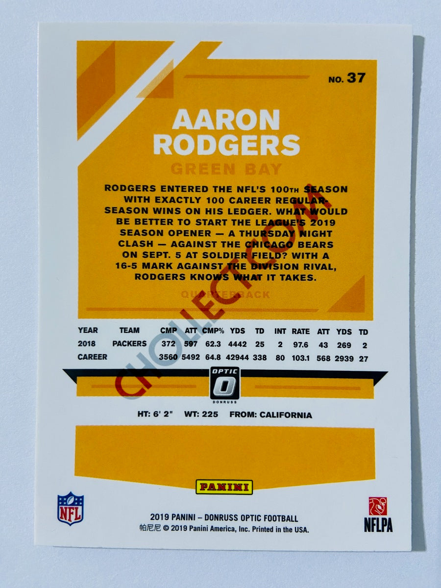 Aaron Rodgers - Green Bay Packers 2019 Panini Donruss Optic #37