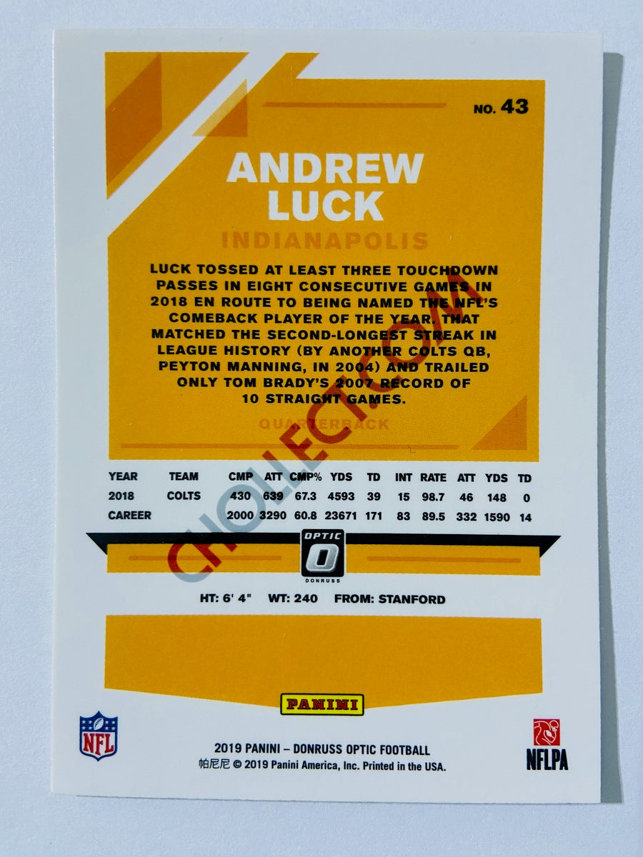 Andrew Luck - Indianapolis Colts 2019 Panini Donruss Optic #43