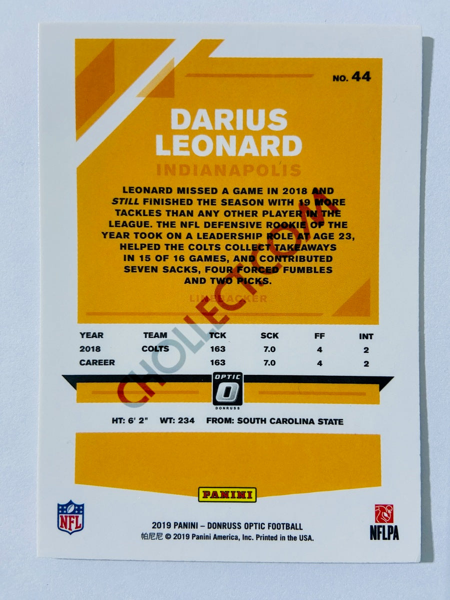 Darius Leonard - Indianapolis Colts 2019 Panini Donruss Optic #44