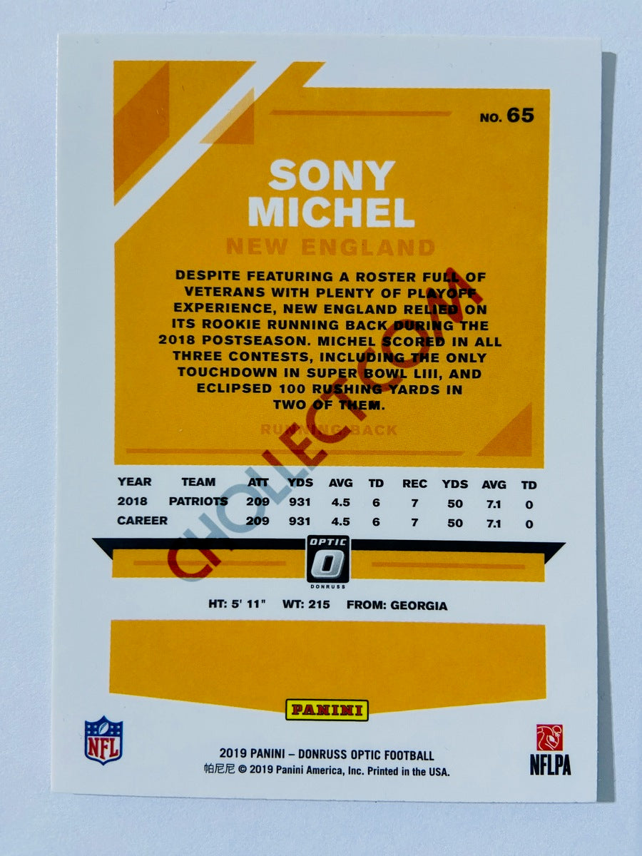 Sony Michel - New England Patriots 2019 Panini Donruss Optic #65