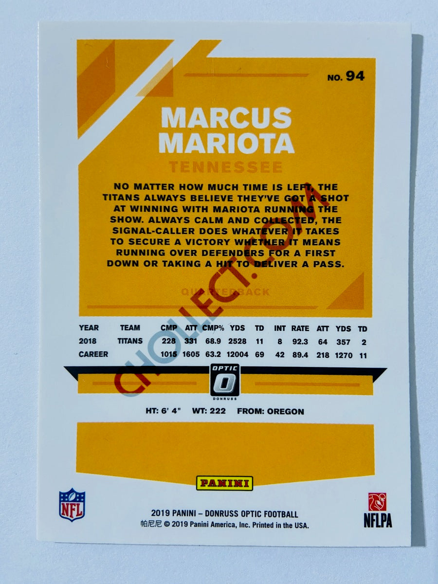 Marcus Mariota - Tennessee Titans 2019 Panini Donruss Optic #94