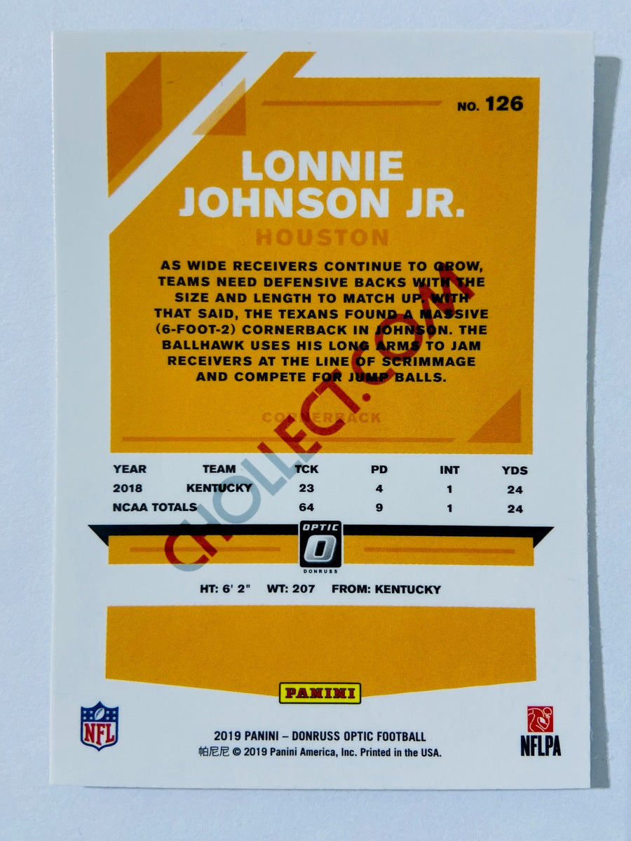 Lonnie Johnson Jr. - Houston Texans 2019 Panini Donruss Optic RC Rookie #126