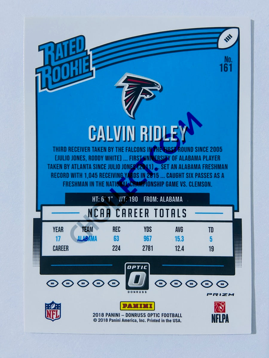 Calvin Ridley - Atlanta Falcons 2018 Panini Donruss Optic Green Velocity Parallel Rated Rookie #161