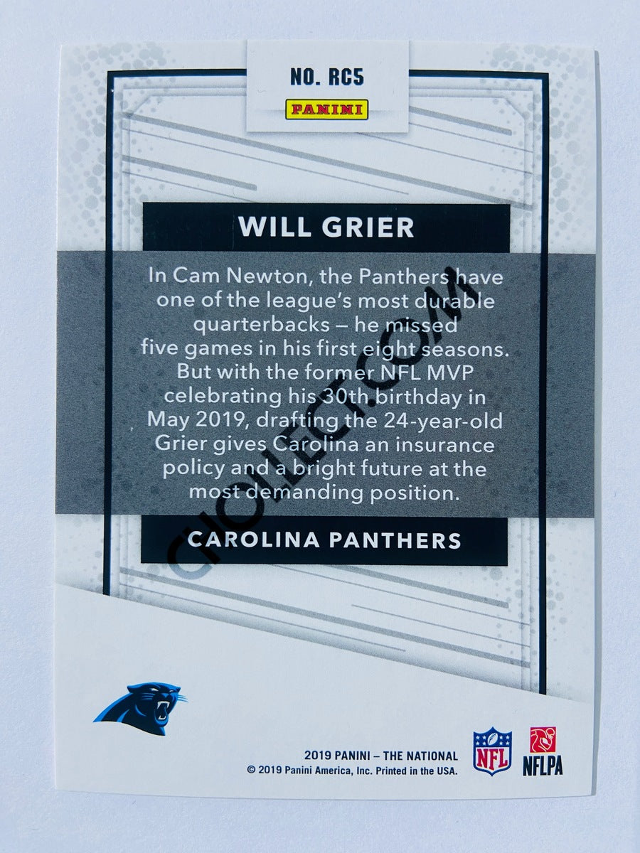 Will Grier - Carolina Panthers 2019 Panini The National #RC5 RC Rookie 061/299