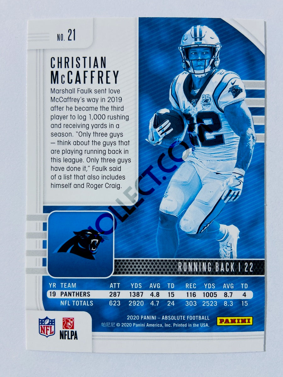 Christian McCaffrey - Carolina Panthers 2020-21 Panini Absolute Football #21