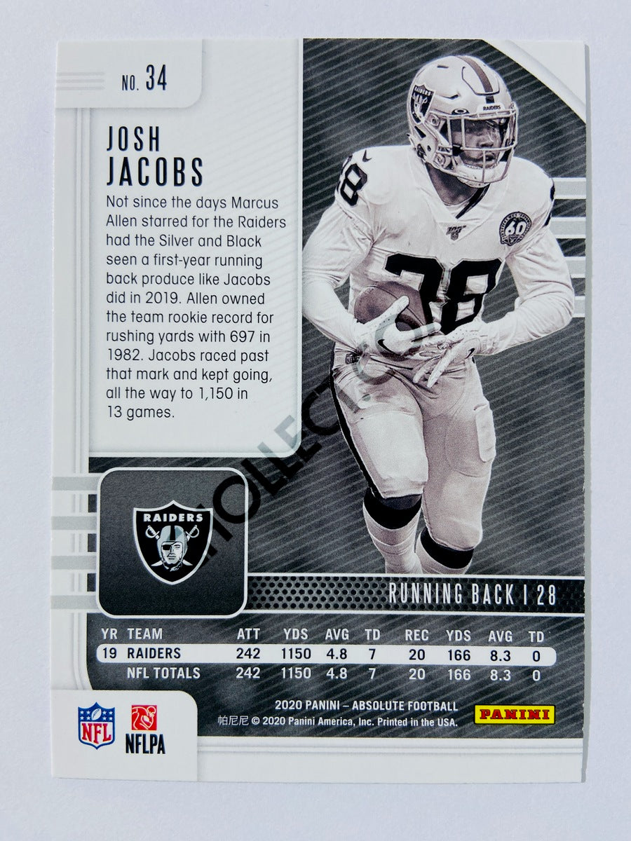 Josh Jacobs - Las Vegas Raiders 2020-21 Panini Absolute Football #34