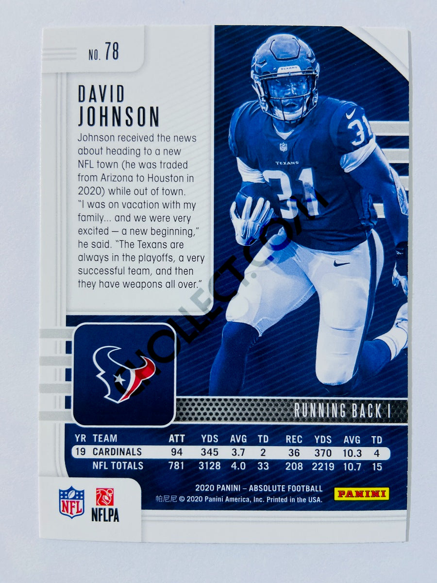 David Johnson - Houston Texans 2020-21 Panini Absolute Football #78