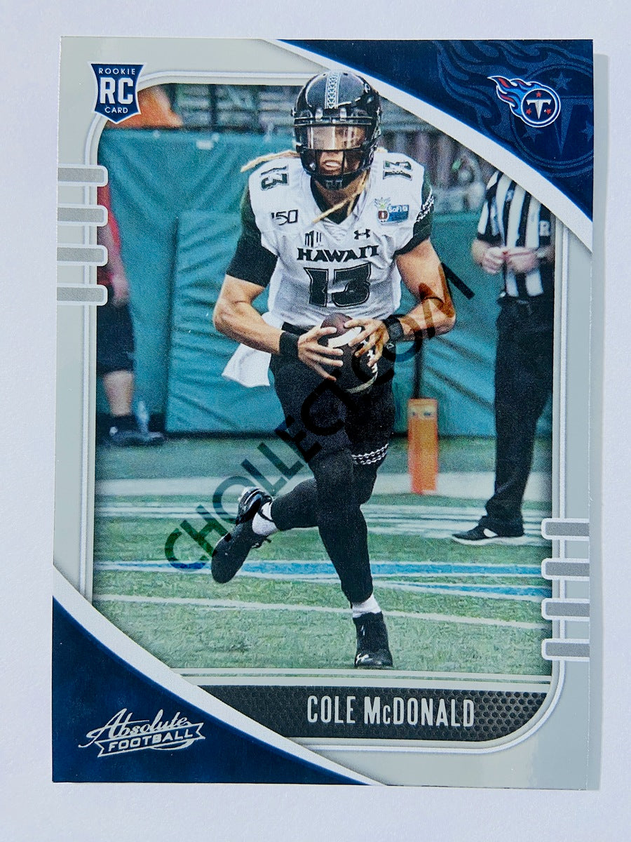 Cole McDonald - Tennessee Titans 2020-21 Panini Absolute Football RC Rookie #120