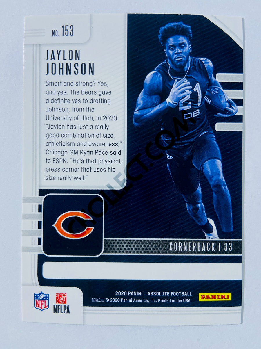 Jaylon Johnson - Chicago Bears 2020-21 Panini Absolute Football RC Rookie #153