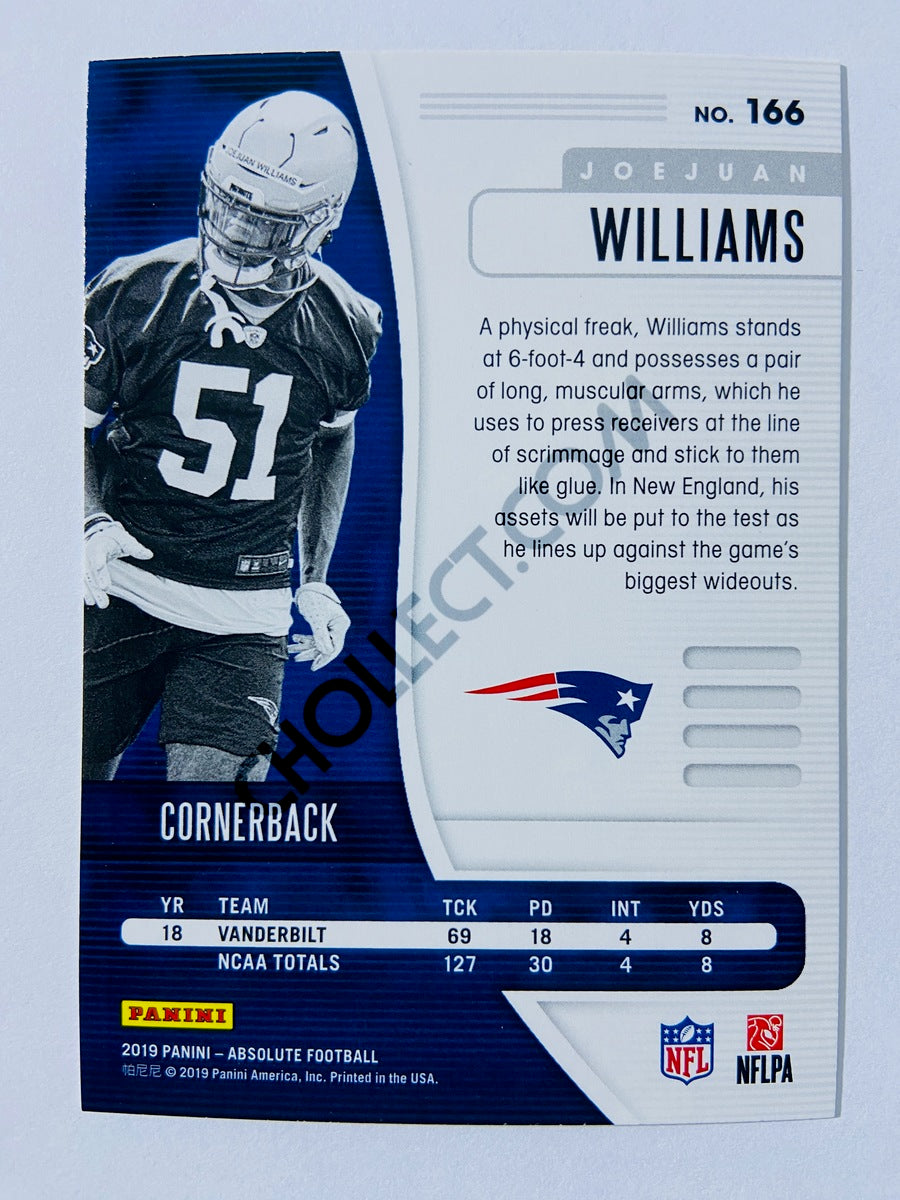 Joejuan Williams - New England Patriots 2019-20 Panini Absolute RC Rookie #166