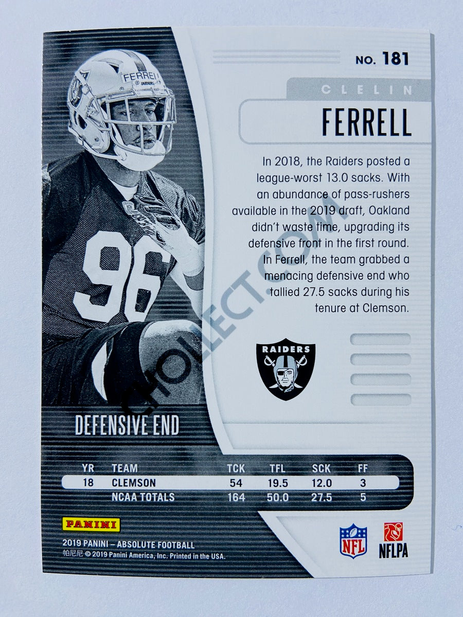 Clelin Ferrell - Oakland Raiders 2019-20 Panini Absolute RC Rookie #181