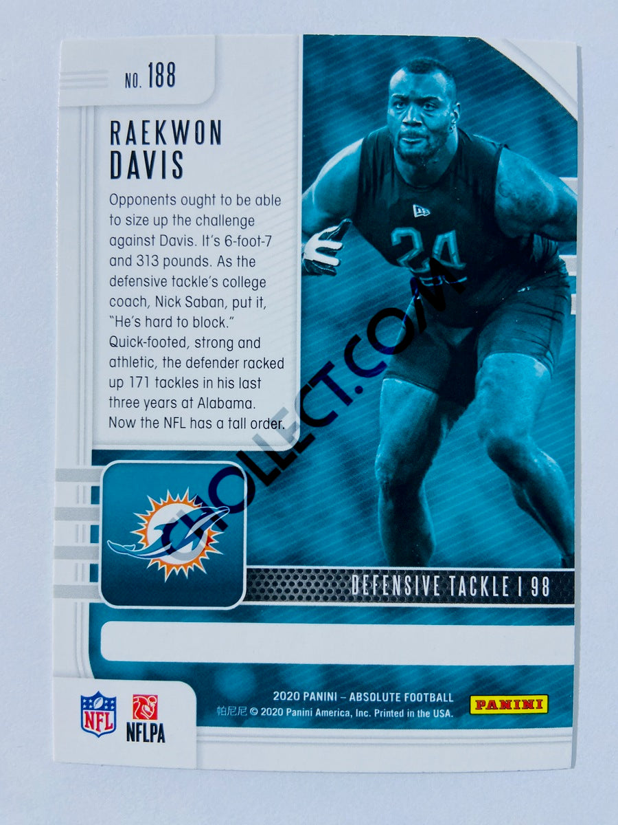 Raekwon Davis - Miami Dolphins 2020-21 Panini Absolute Football RC Rookie #188