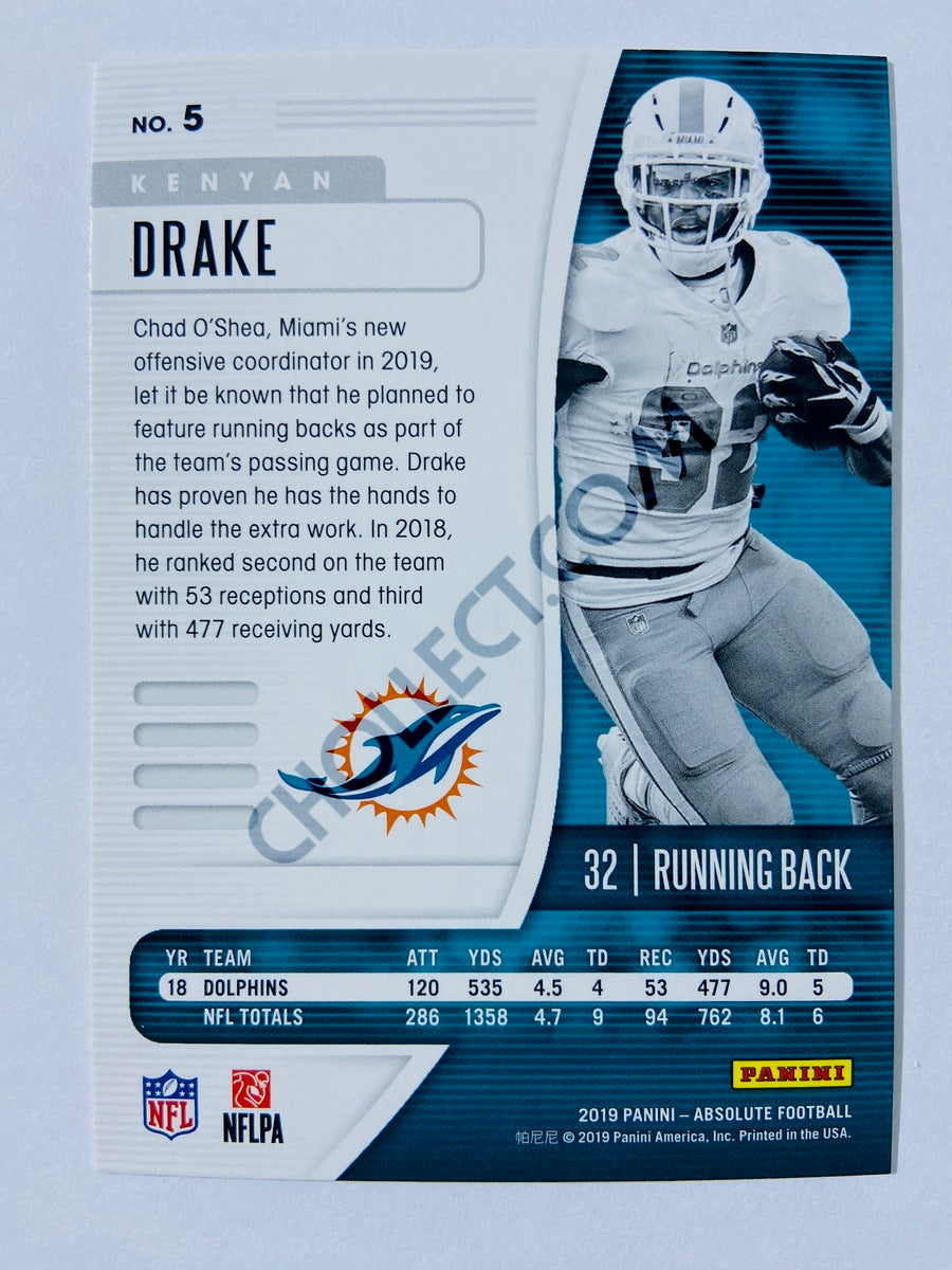 Kenyan Drake - Miami Dolphins 2019-20 Panini Absolute Green Parallel #5