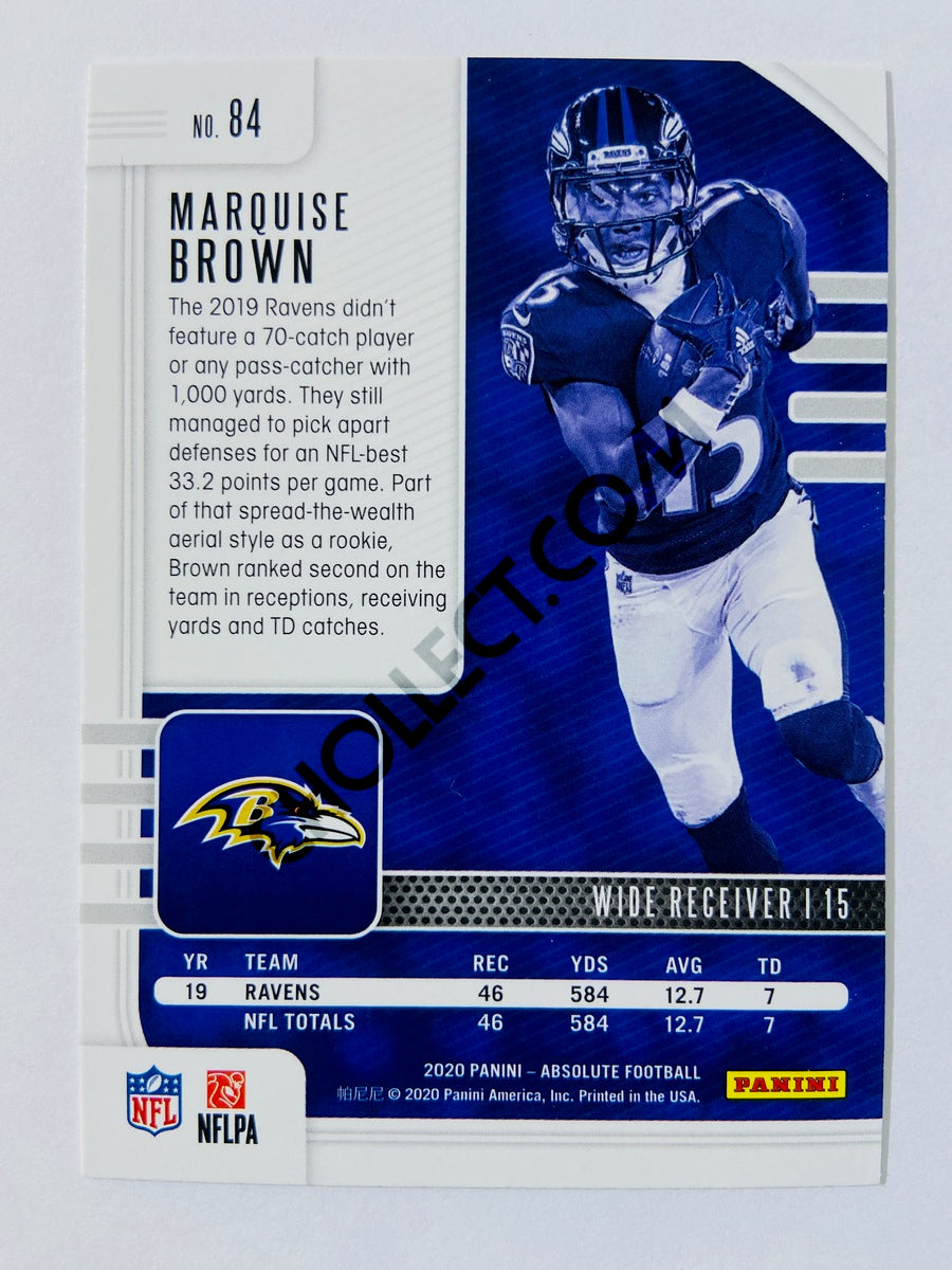 Marquise Brown - Baltimore Ravens 2020-21 Panini Absolute Football Green Parallel #84