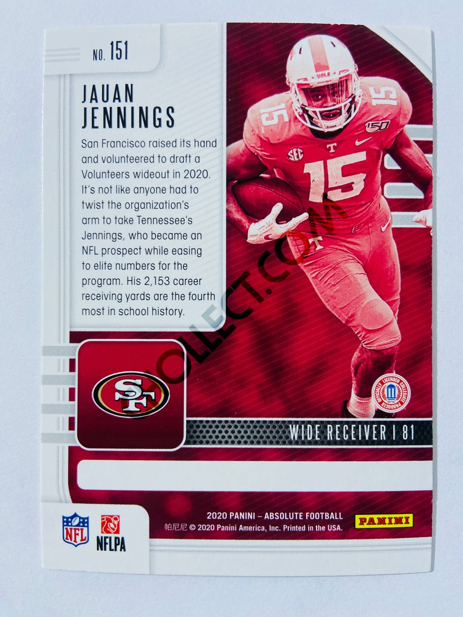 Jauan Jennings - San Francisco 49ers 2020-21 Panini Absolute Football Green Parallel RC Rookie #151