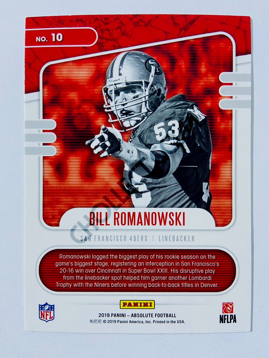 Bill Romanowski - San Francisco 49ers 2019-20 Panini Absolute Gridiron Force Insert #10