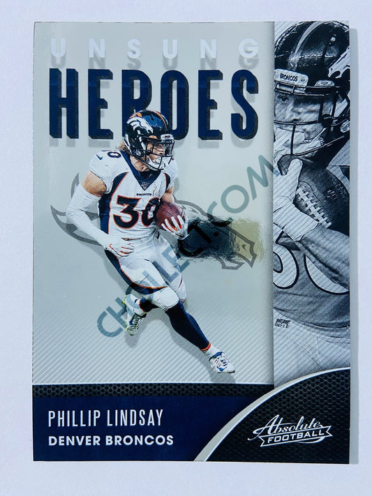 Phillip Lindsay - Denver Broncos 2020-21 Panini Absolute Football Unsung Heroes #UH-PL