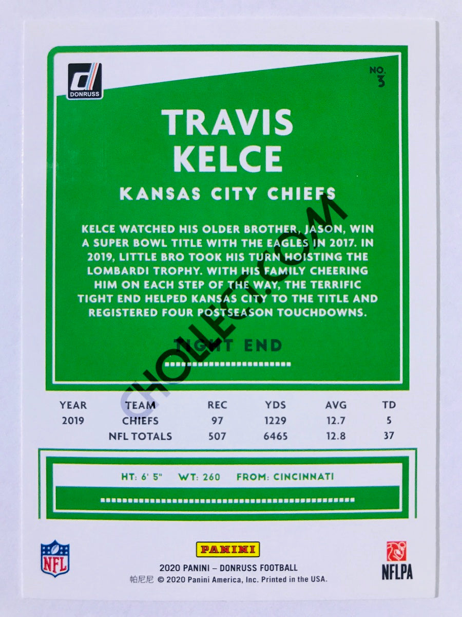 Travis Kelce - Kansas City Chiefs 2020 Panini Donruss #3