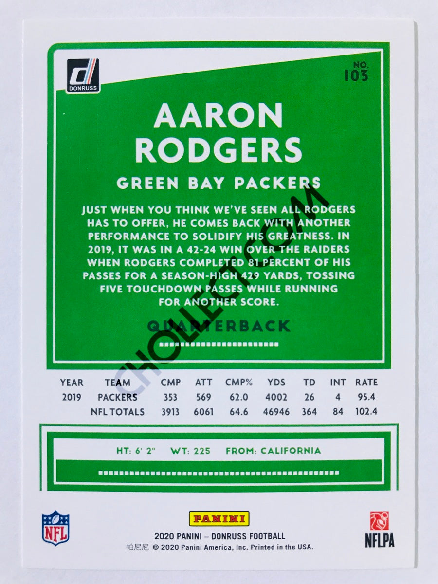 Aaron Rodgers - Green Bay Packers 2020 Panini Donruss #103