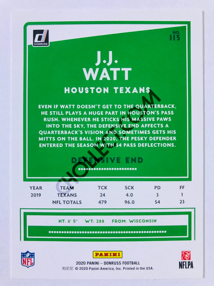 J.J. Watt - Houston Texans 2020 Panini Donruss #113