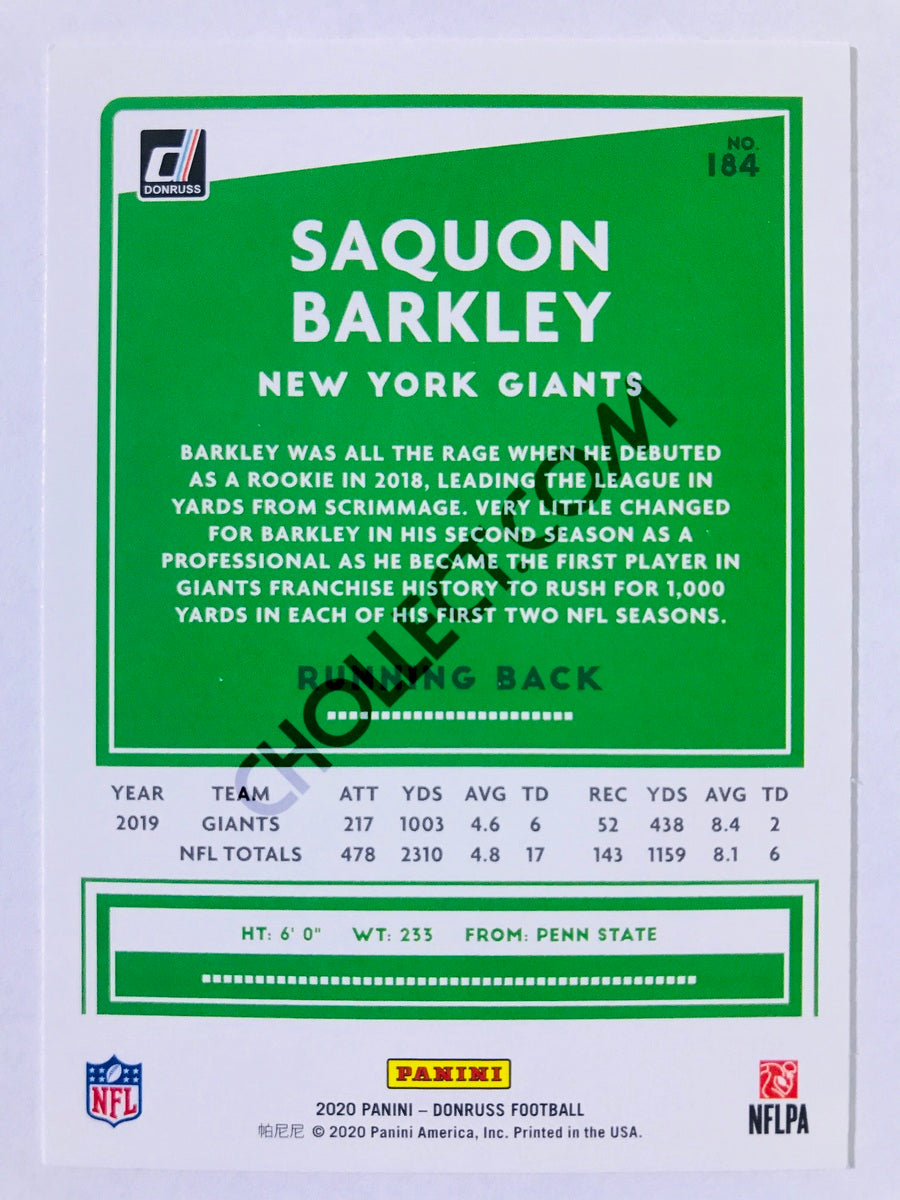 Saquon Barkley - New York Giants 2020 Panini Donruss #184