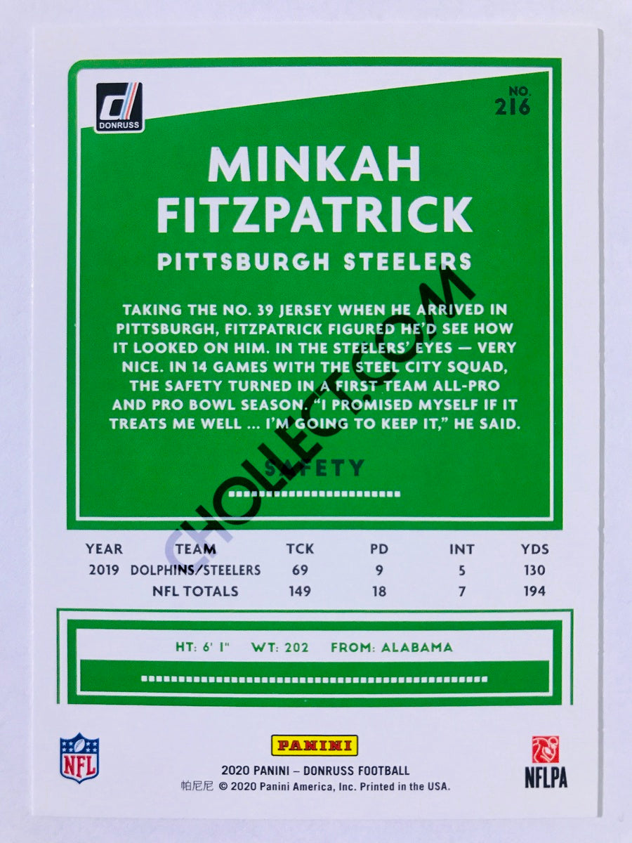 Minkah Fitzpatrick - Pittsburgh Steelers 2020 Panini Donruss #216