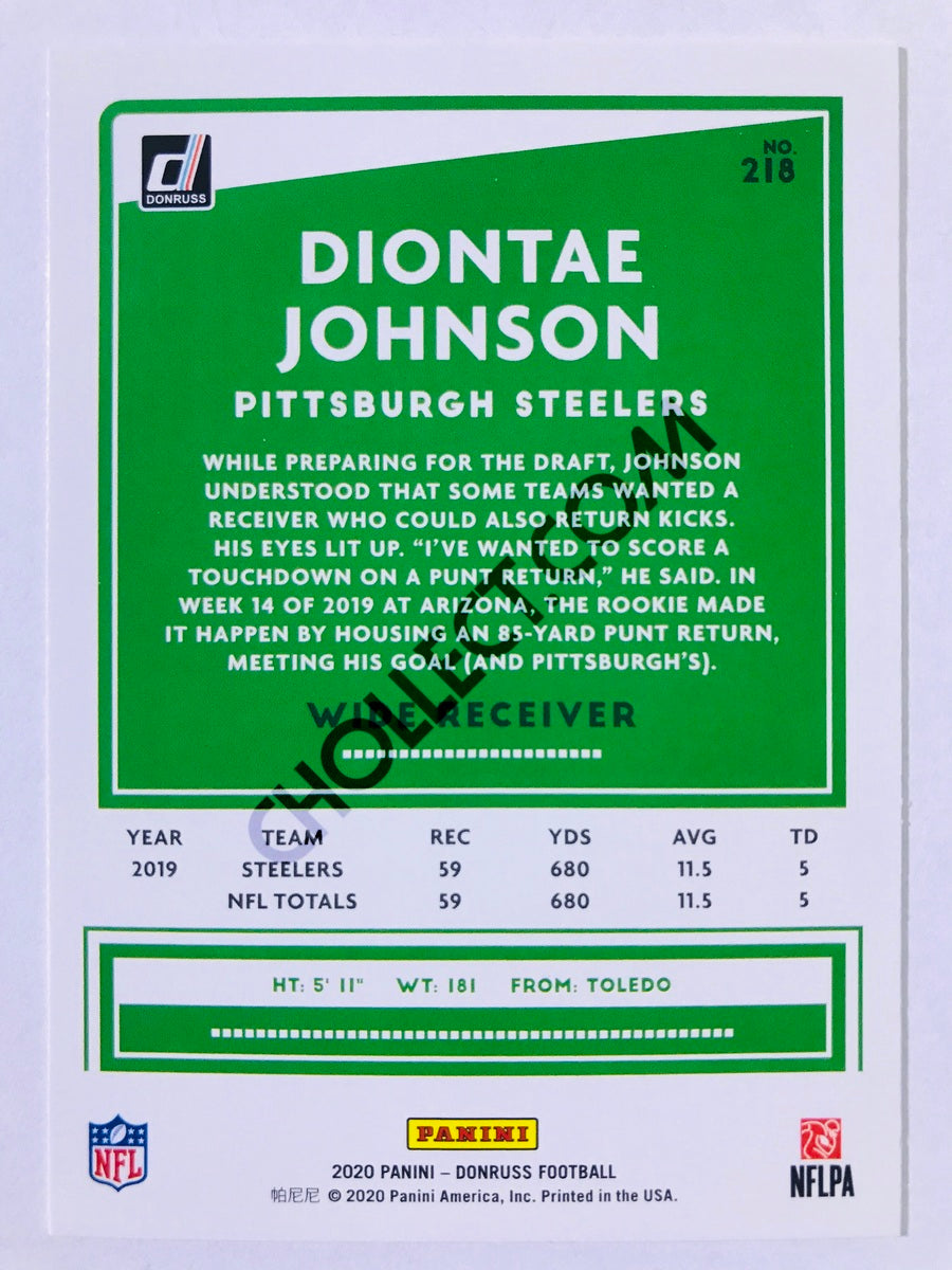 Diontae Johnson - Pittsburgh Steelers 2020 Panini Donruss #218