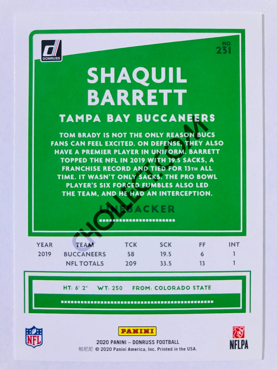 Shaquil Barrett - Tampa Bay Buccaneers 2020 Panini Donruss #231