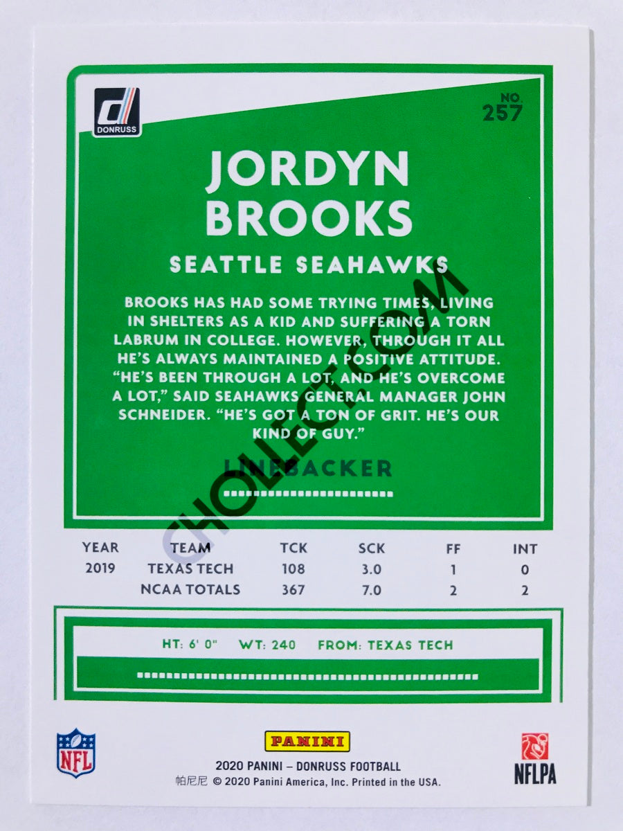 Jordyn Brooks - Seattle Seahawks 2020 Panini Donruss Press Proof RC Rookie #257