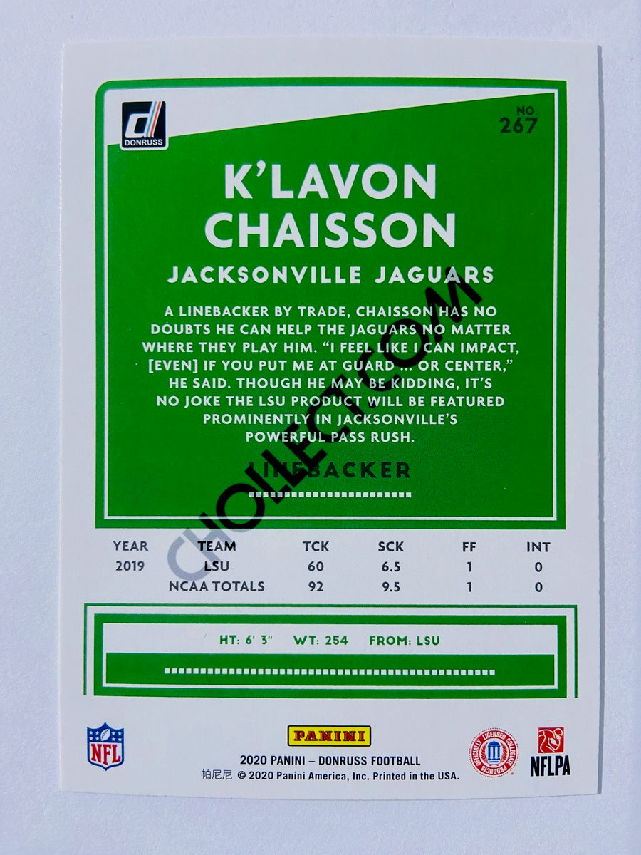 K'Lavon Chaisson - Jacksonville Jaguars 2020 Panini Donruss Press Proof RC Rookie #267