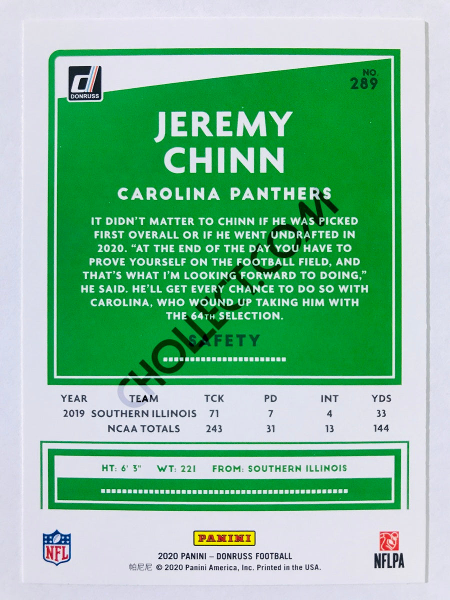 Jeremy Chinn - Carolina Panthers 2020 Panini Donruss Press Proof RC Rookie #289