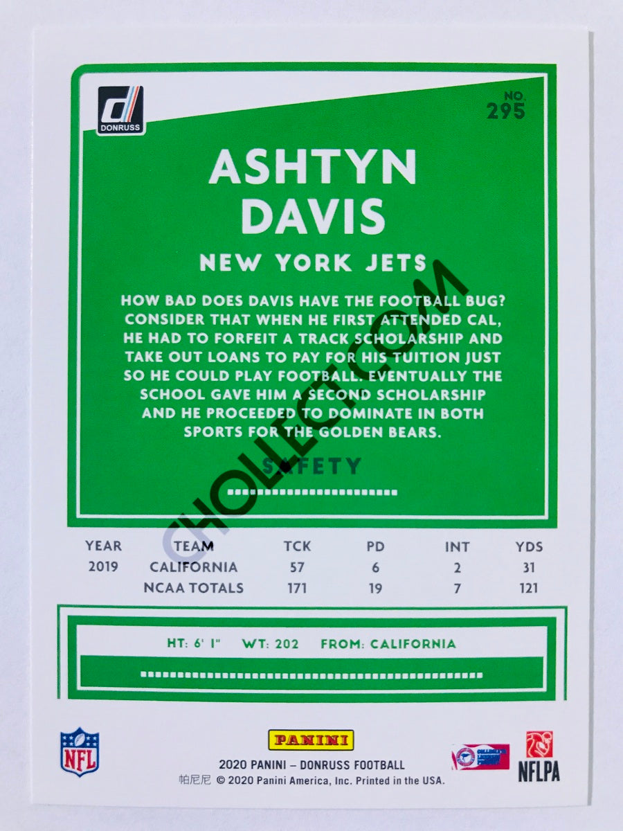 Ashtyn Davis - New York Jets 2020 Panini Donruss Press Proof RC Rookie #295