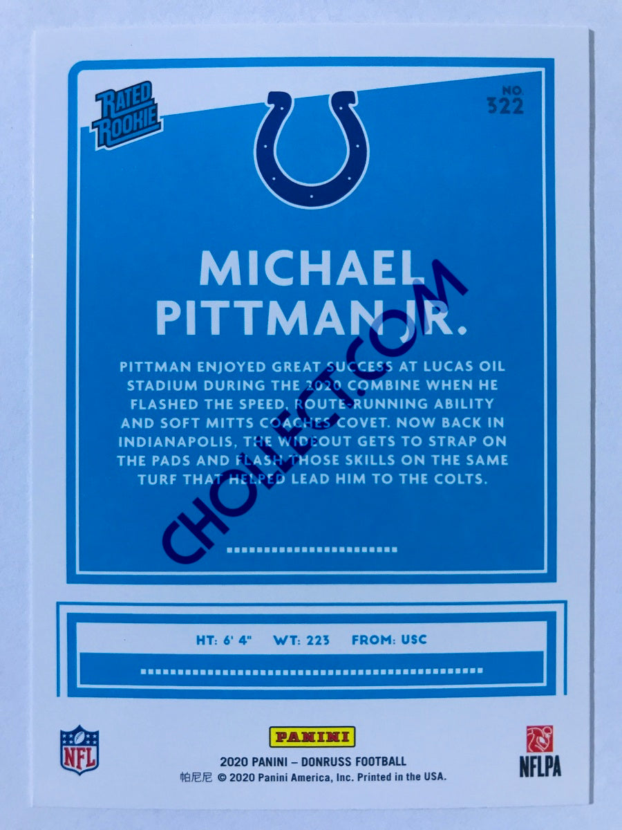 Michael Pittman Jr. - Indianapolis Colts 2020 Panini Donruss Rated Rookie #322