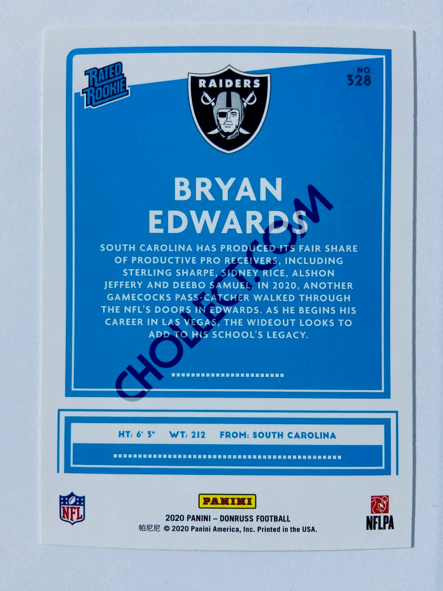 Bryan Edwards - Las Vegas Raiders 2020 Panini Donruss Rated Rookie #328