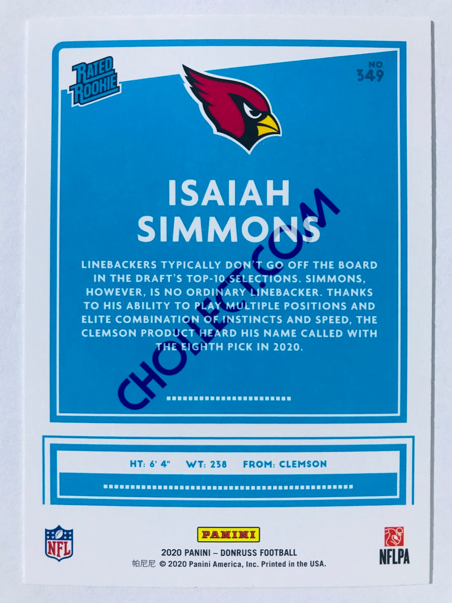 Isaiah Simmons - Arizona Cardinals 2020 Panini Donruss Rated Rookie #349