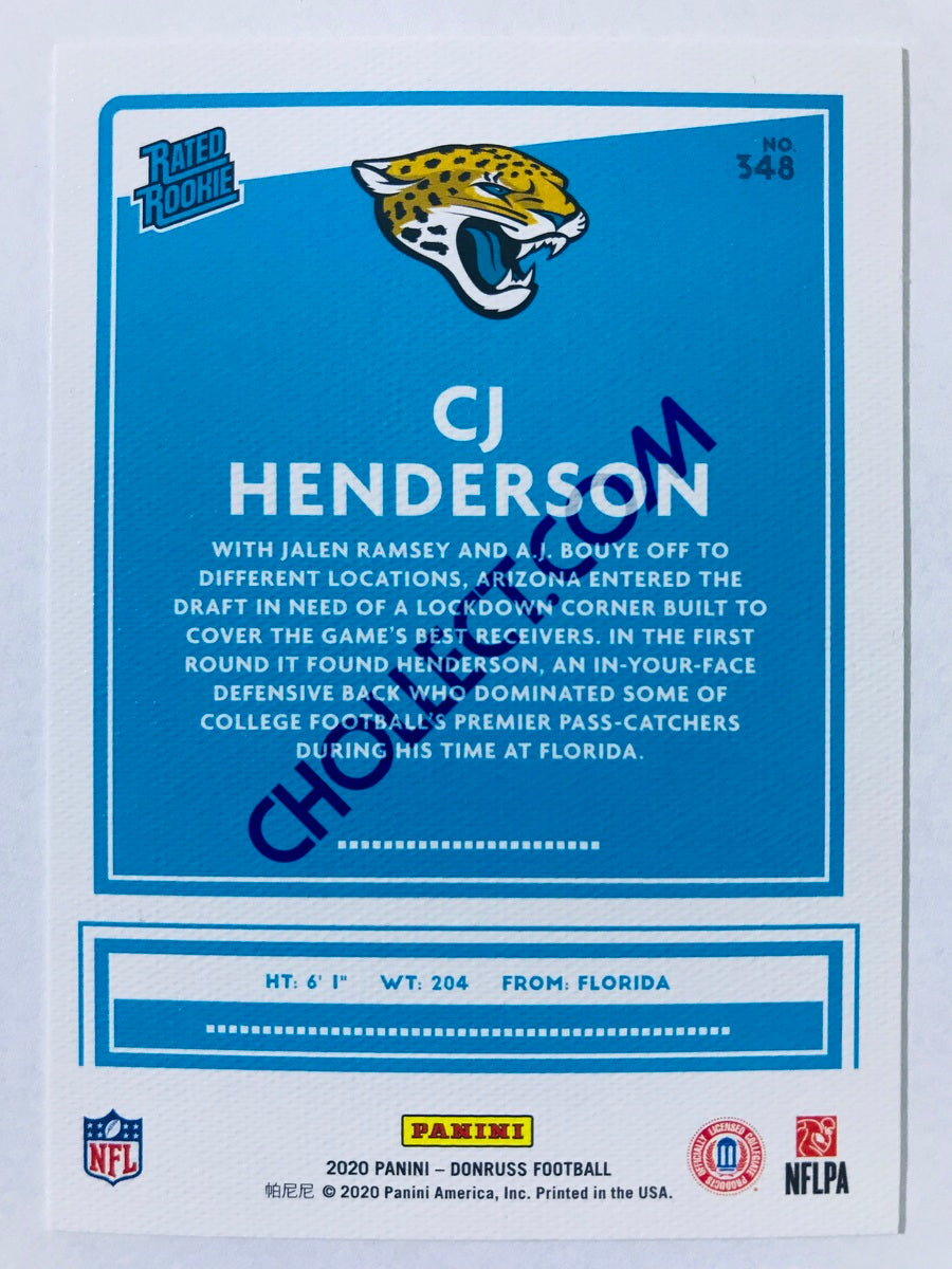 CJ Henderson - Jacksonville Jaguars 2020 Panini Donruss Rated Rookie Canvas #348