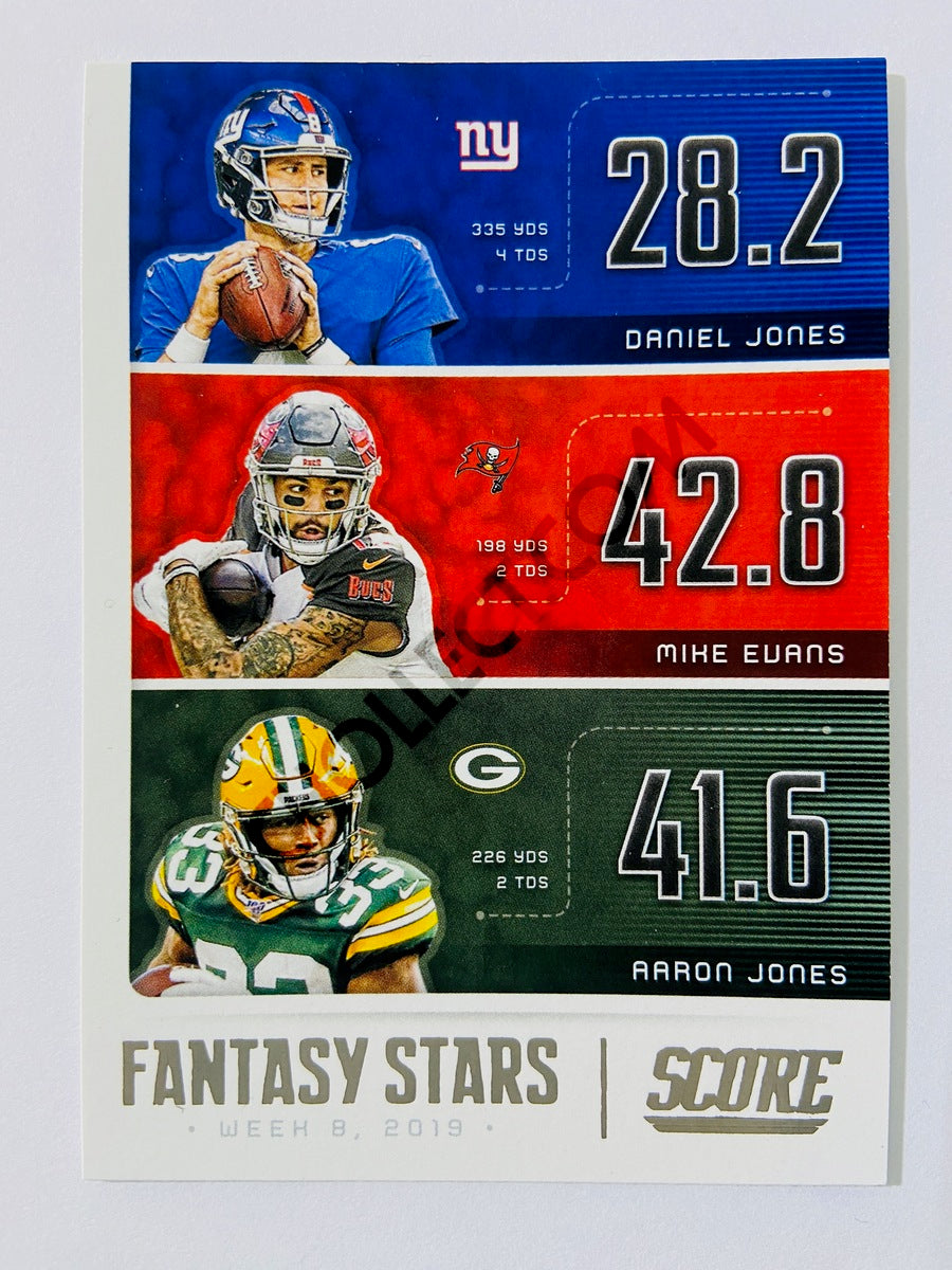 Aaron Jones / Daniel Jones / Mike Evans - 2020 Panini Score Fantasy Stars Insert #FS-DMA