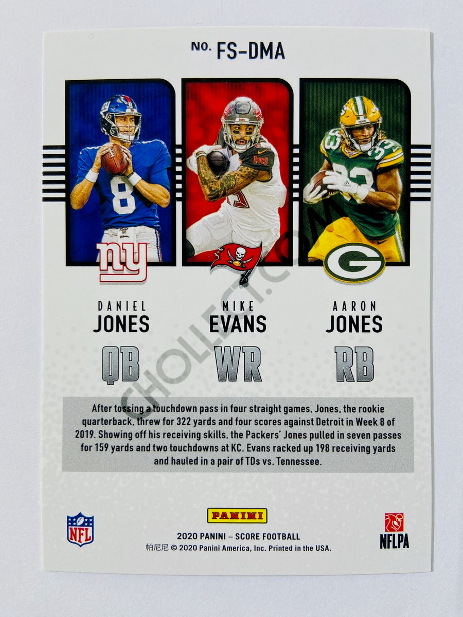 Aaron Jones / Daniel Jones / Mike Evans - 2020 Panini Score Fantasy Stars Insert #FS-DMA