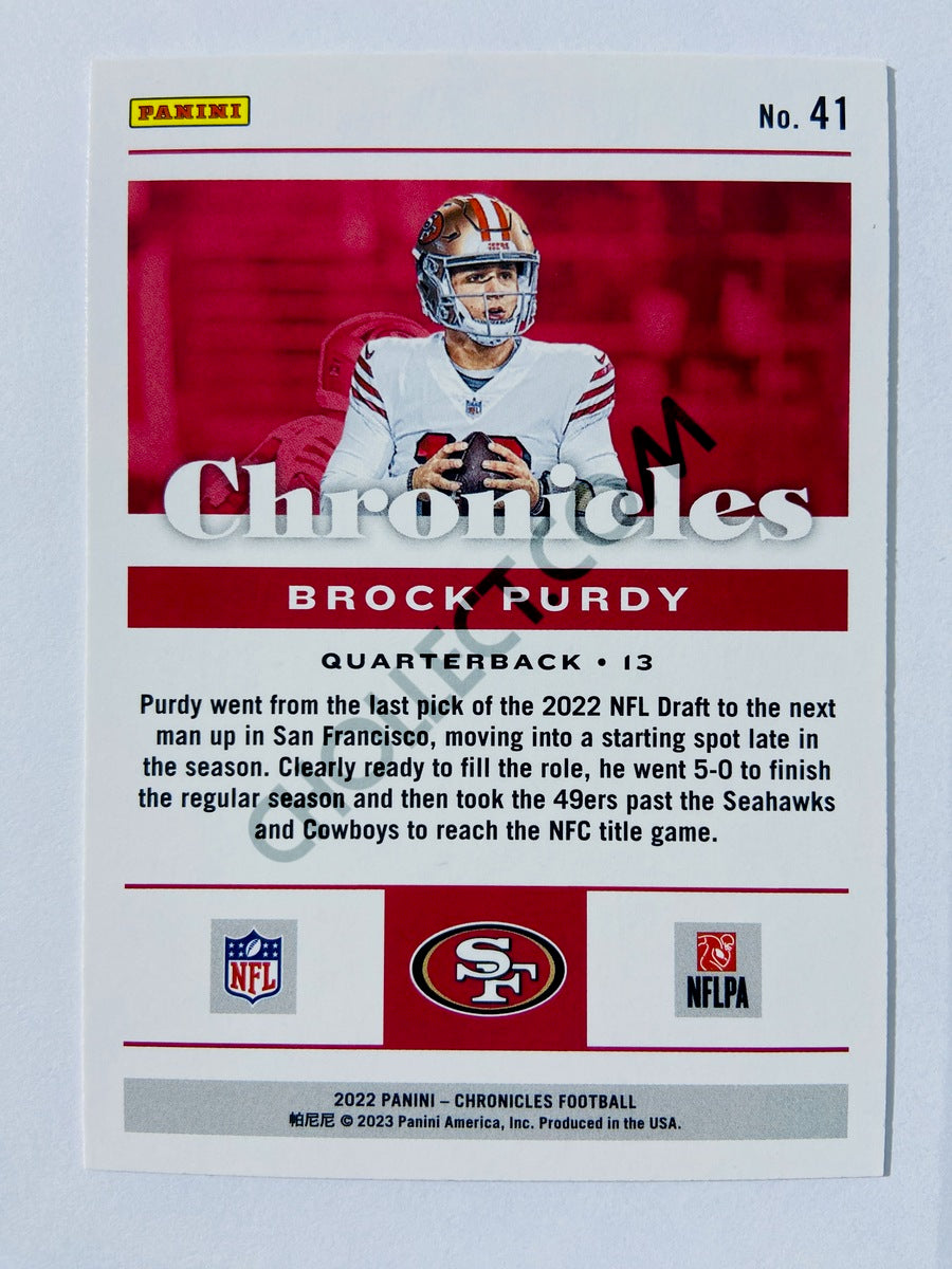 Brock Purdy - San Francisco 49ers 2022 Panini Chronicles RC Rookie #41